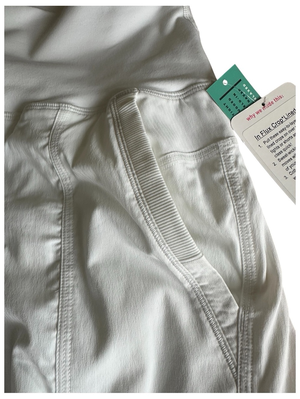 NWT Lululemon In Flux Crop • Lined • White • Size 8 - Picture 7 of 14
